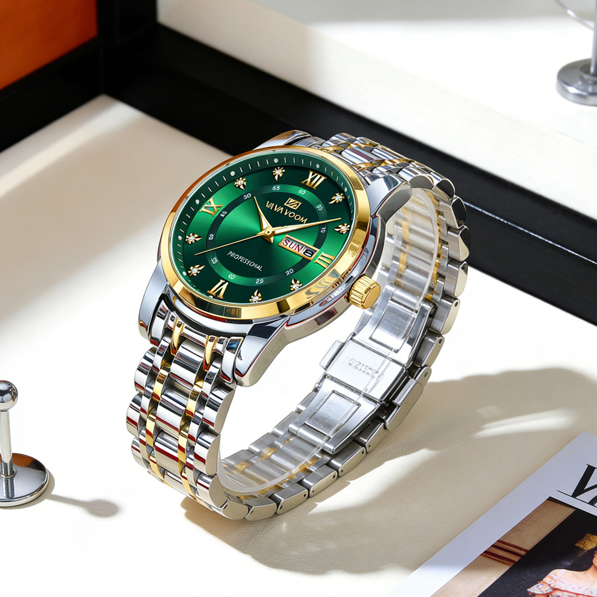 Luxury Watch Green Dial - Reloj de Lujo con Anillo de