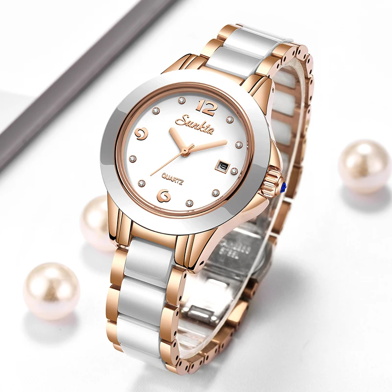 Ladies Luxury Watch - Reloj Sunkta de cuarzo informal a
