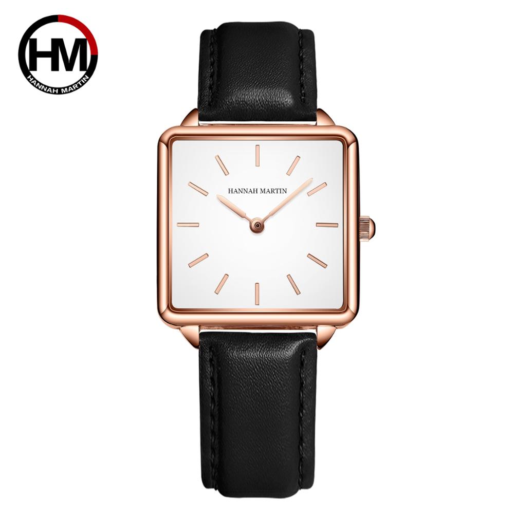 Luxury Watch Square - Correa de cuero genuino para mujer,