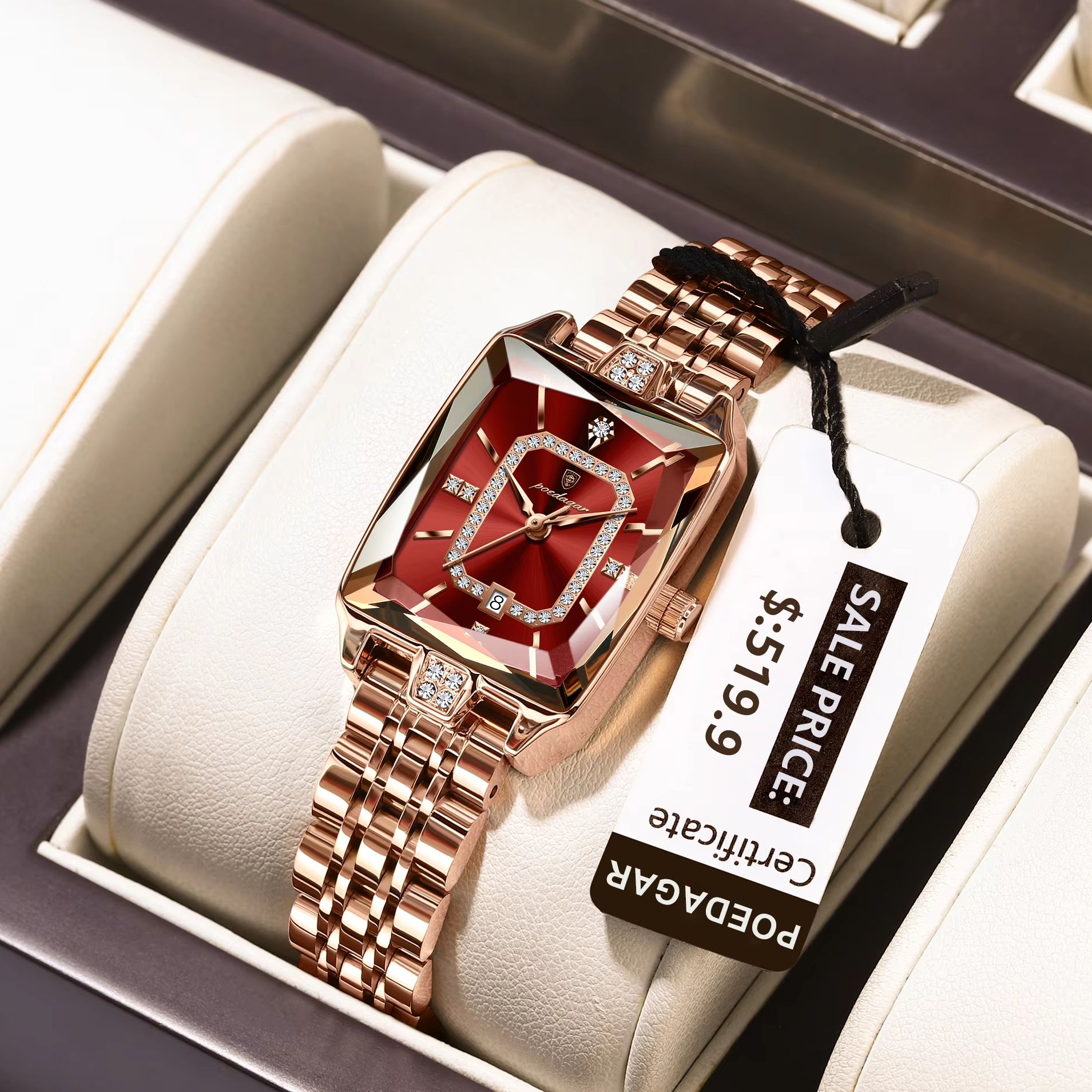 Ladies Luxury Watch - Reloj de pulsera POEDAGAR elegante a