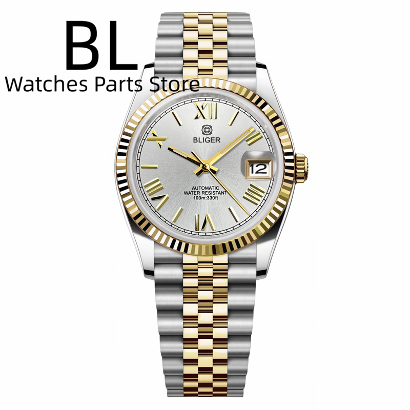 Rolex Watch Datejust - BLIGER 36mm39mm reloj NH35 dorado de