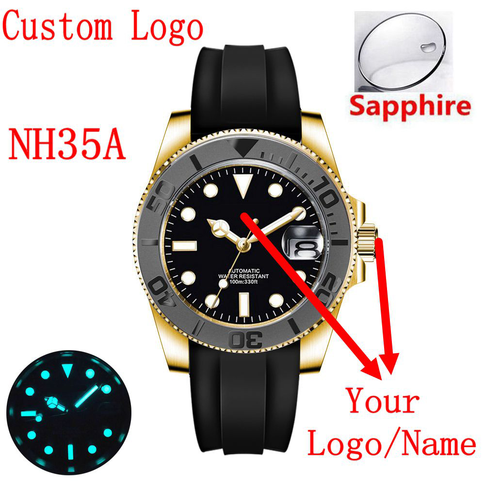 Luxury Watch Logos - Logotipo personalizado 40mLuxury NH35/Miyota reloj de