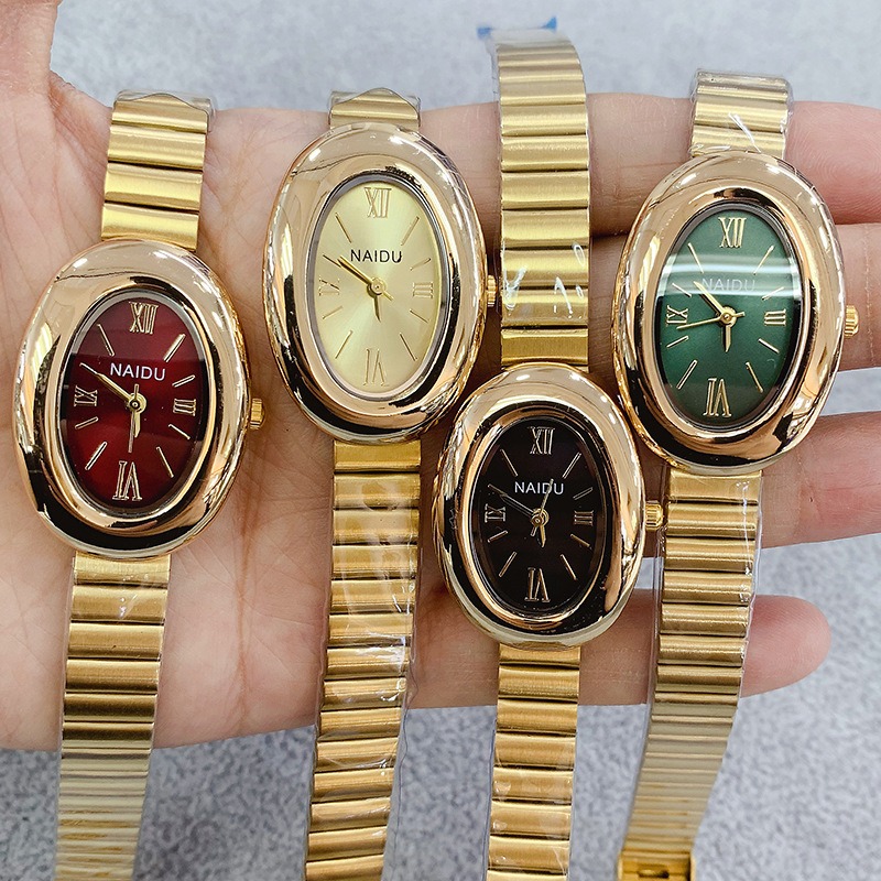 Reloj de cuarzo ovalado dorado - Ladies Luxury Watch reseña y precio