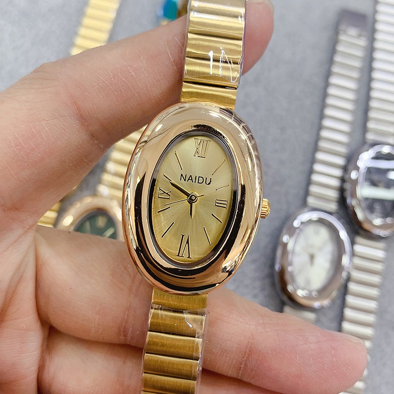 Reloj de cuarzo ovalado dorado - Ladies Luxury Watch reseña y precio