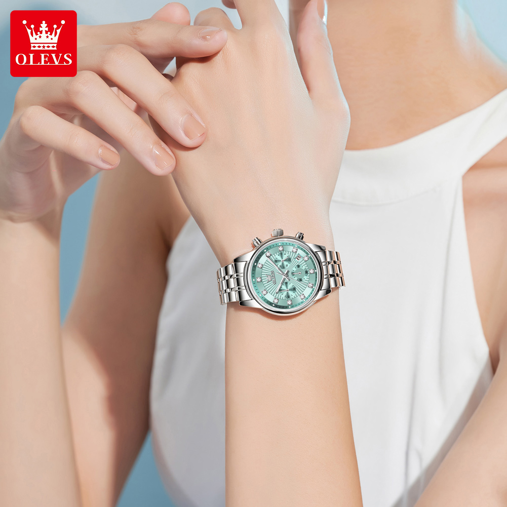 OLEVS relojes para mujer, relo - Luxury Watch Green Dial reseña y precio
