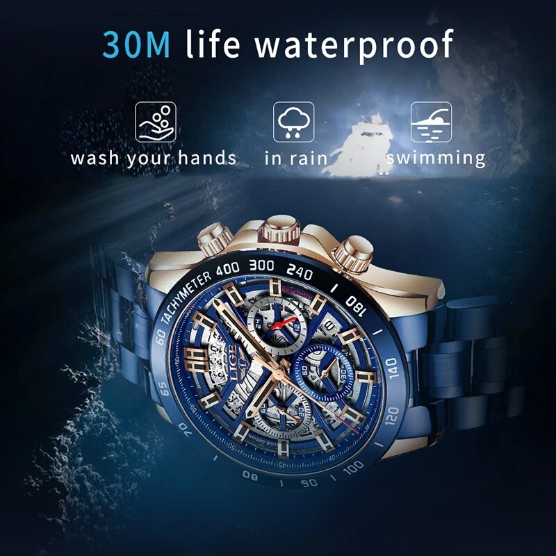 LIGE-reloj analógico de cuarzo - Luxury Watch Low Price reseña y precio