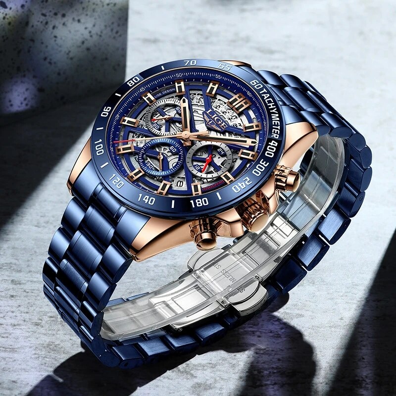 LIGE-reloj analógico de cuarzo - Luxury Watch Low Price reseña y precio